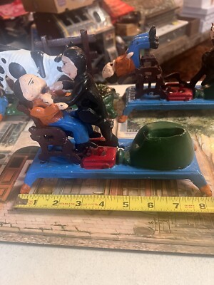 VINTAGE CAST IRON DENTIST PULLING TEETH MECHANICAL BANK