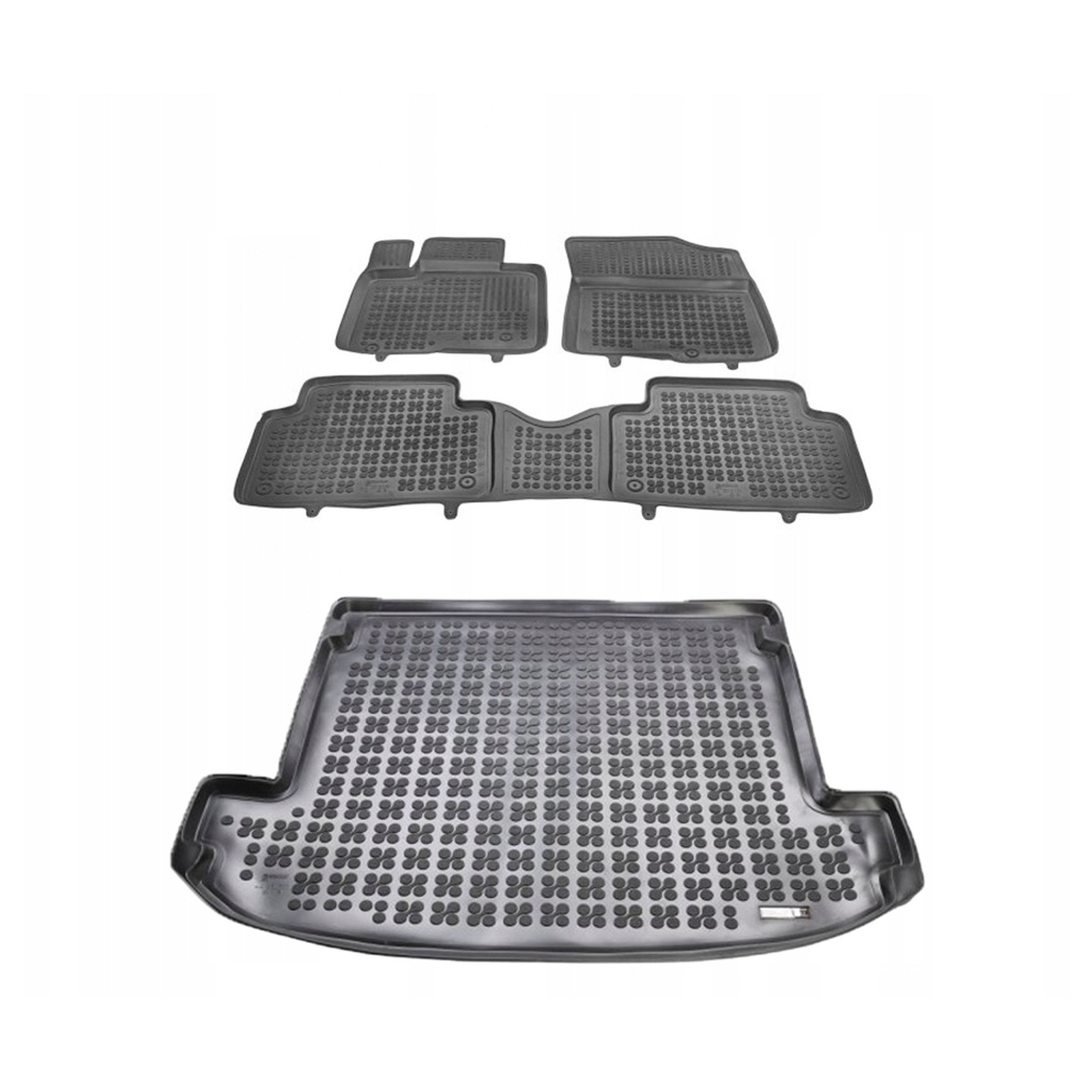 Tapis de sol Kia Sorento IV 7 places en caoutchouc noir sur mesure