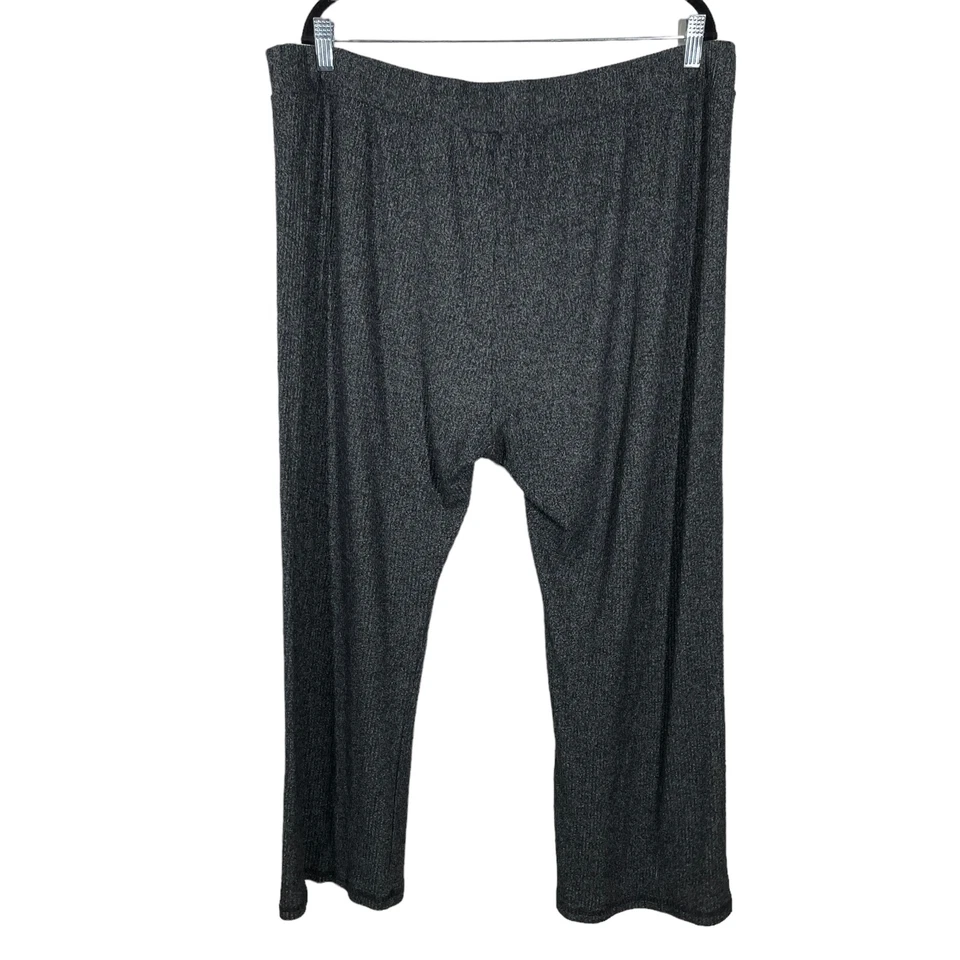 Soft Surroundings Womens Plus Size 1X Gray Ribbed Knit Loungewear Pants - Image 2 of 4