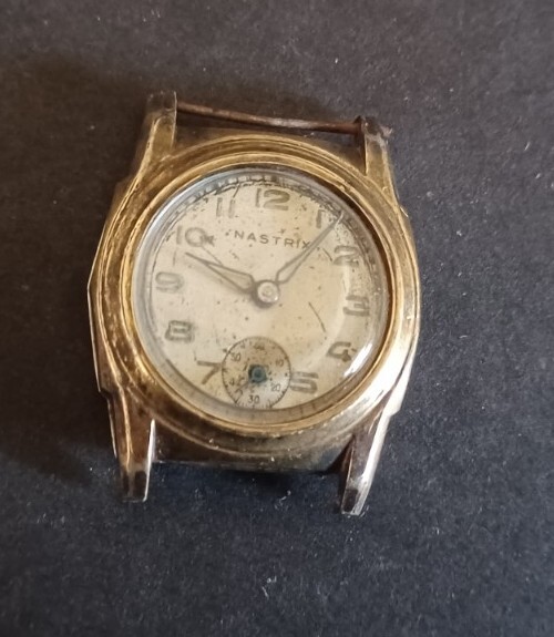 Mens Vintage Nastrix Watch 15 jewels parts repair nos crystal Swiss Movement - Main Image