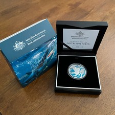 2022 Australia $5 Five Dollar Great White Shark Silver Proof Coloured Coin