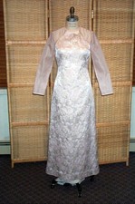Special Occasion, Pink Floral Gown, Beaded Neckline, Size 8