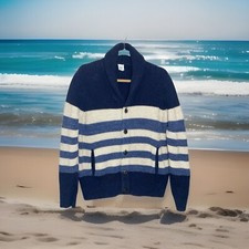 GAP Cardigan Sweater Shawl Collar Sz M Button Up Thick Preppy Coastal Nautical