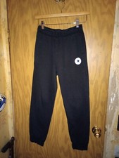 Converse Boys Tracksuit Trousers Joggers 12-13 Years Large Black w/ Logo Cotton