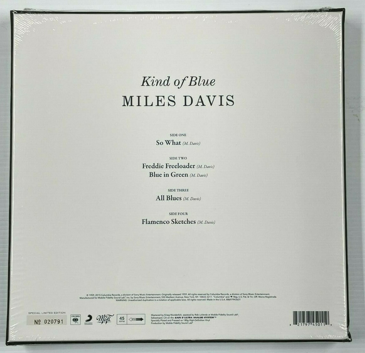 MILES DAVIS Kind of Blue MFSL Box Set 45 RPM JAZZ LP LIMITED
