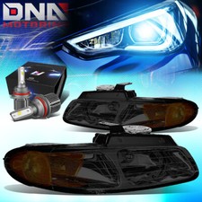 For 1996-2000 Dodge Caravan Oe Style Headlights Wled Kitcool Fan Smokedamber