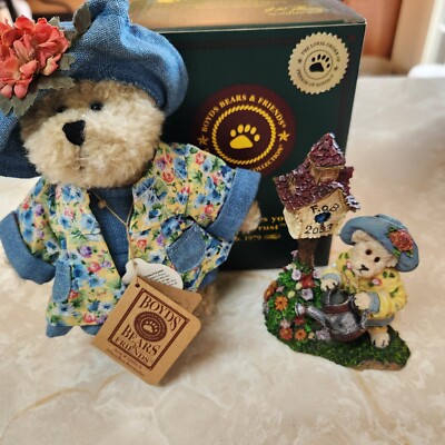Boyds Bears Allison Rose Berriweather Plush & Aunt Birdie Resin Figure New Set