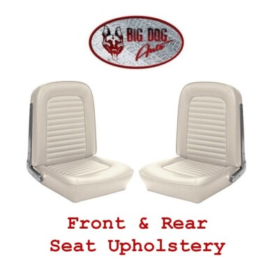 Front & Rear Seat Upholstery White Vinyl for 1964-1/2 &1965 Mustang Convertible