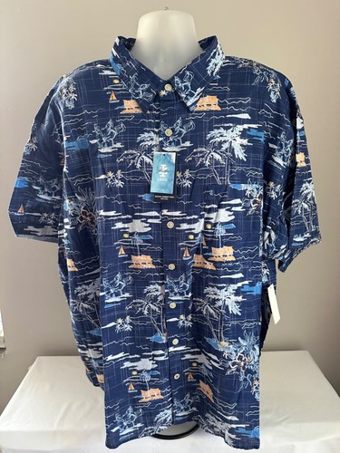 Haut Casual Confort Chemise Homme IZOD Saltwater Dockside - - Coton Stretch - Tailles Standard Et Grandes Manches Courtes Chambray