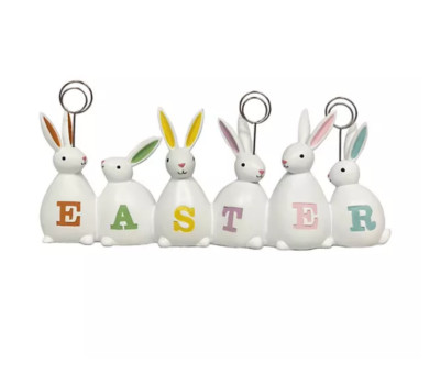 Easter Bunny 3-Photo Clip Table Spring Decor