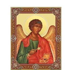Archangel Raphael Icon - 4¾" Gold Foil Wooden Design with Hook & Stand