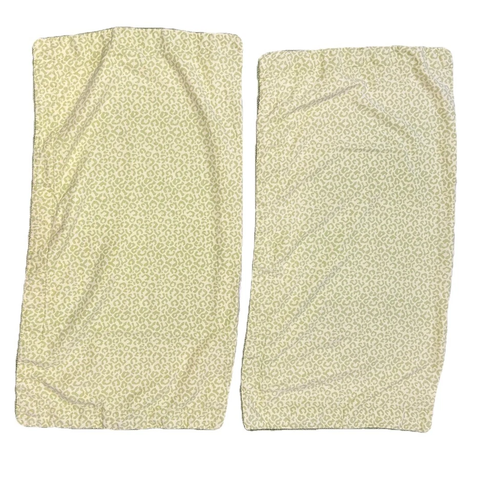 Vintage Pink Floral Green Cheetah Print King Pillow Sham Set of 2 Pair 21 X 39 - Image 2 of 4