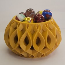 Glass Marbles in Flower Pot lot 6393 Marbles Have Imperfections See Photos