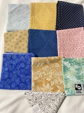 Lot of 10 cotton fat quarters- various designs-no duplicates 18" x 21/22"