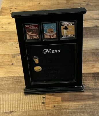 HOLZ KÜCHE STANDSCHILD DEKO KREIDETAFEL TISCHPLATTE MIT MAGNETEN GEBRAUCHT