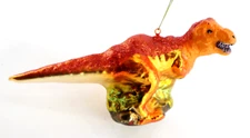 Robert Stanley Tyrannosaurus T Rex Dinosaur Blown Glass Christmas Ornament New