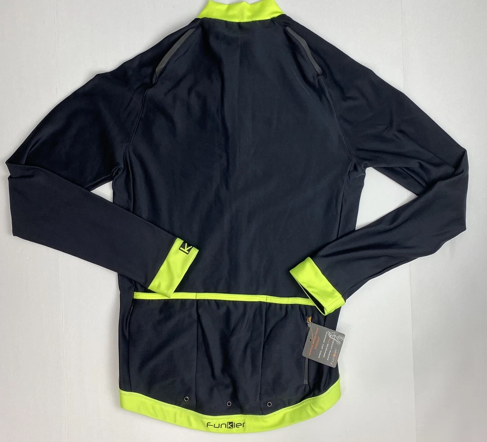 Camiseta térmica Funkier Bernalda para bicicleta para hombre XL Aqua Repel negra/amarilla defecto J658LW Foto 2 de 4