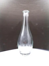 12” Hand Blown Etched Glass Decanter No Stopper - Elegant Floral by Toscany