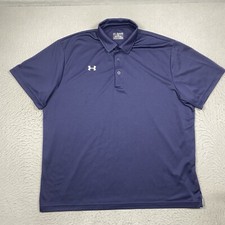Under Armour Polo Shirt HeatGear Mens 2XL XXL Blue Short Sleeve