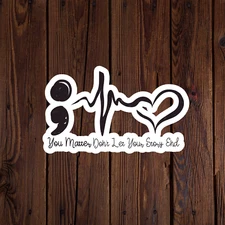 Mental health awareness sticker vinyl decal anxiety positivity semicolon