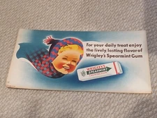 1950 Wrigley's Gum Bus Trolley Cardboard Juicy Fruit 'Kid Winter' 11 x 21 Rare