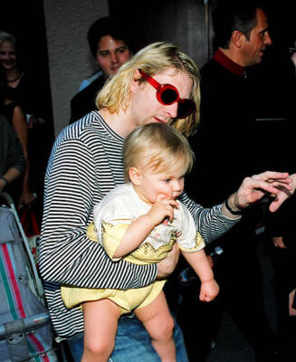 Kurt Cobain of Nirvana & daughter Frances Bean Cobain 1993 Old Photo