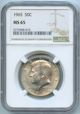 USA Etats-Unis Half Dollar argent J.F Kennedy 1965 NGC MS 65 n°1