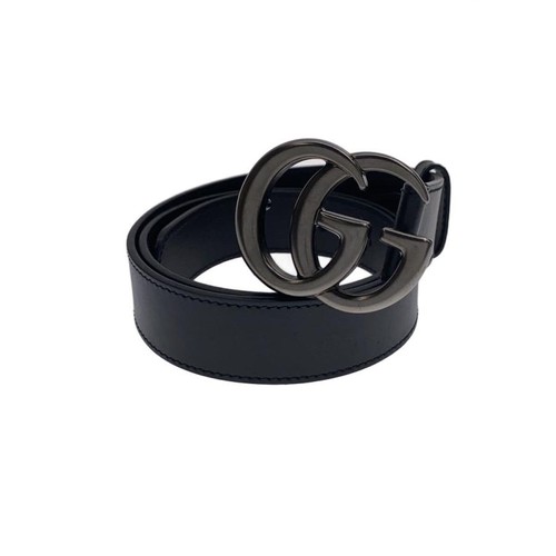 GUCCI Leather Belt, Black, Men's 414516