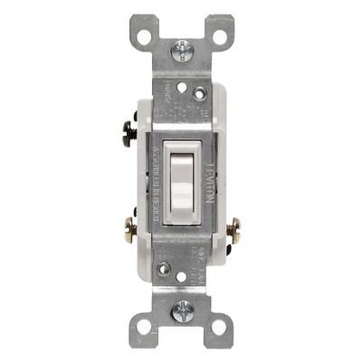 Leviton 15 Amp, 120 Volt, Toggle Framed 3-Way AC Quiet Switch, 6 Pack, White 