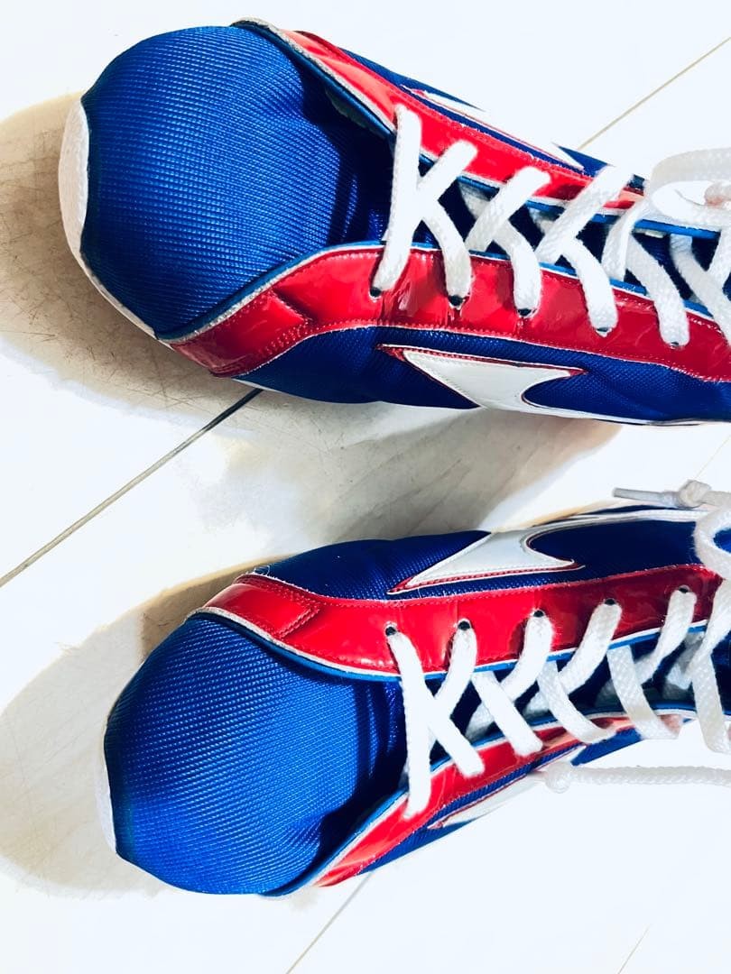 Mizuno ボクシングシューズ ブルー ハイカット 26㎝ Mizuno Boxing Shoes Blue Red White High Cut US6 / JP24.0 cm JAPAN