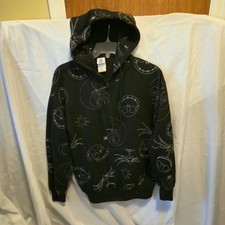 Disney Nightmare Before Christmas Hoodie Jack Skellington Black Full Zip M AOP