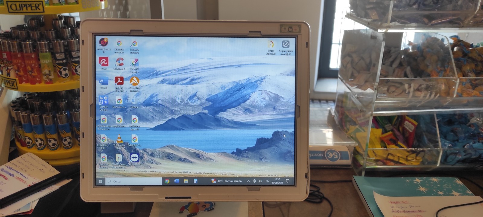 Pc Ex Touchscreen LCD 16" Bianco Schermo Piatto Rapporto 16:9 Formato Wide