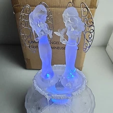 Avon Luminous Angel Water Fountain Lights Up & Running Water 2007 Acrylic Blue