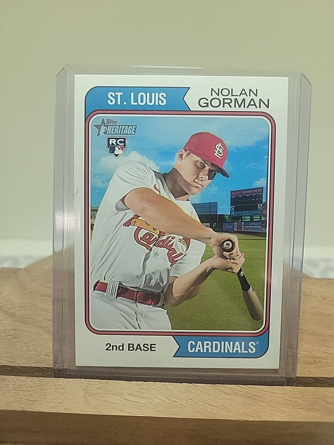2023 Topps Heritage - Name Position Swap Variation Nolan Gorman #19 (RC)