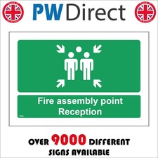 SIGN Fire Assembly Point Reception Workplace Evacuation Alarm Drill FS505M