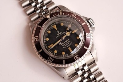 Vintage 1964 Tudor Submariner 7928 Rose Gilt Dial Big Crown Diver