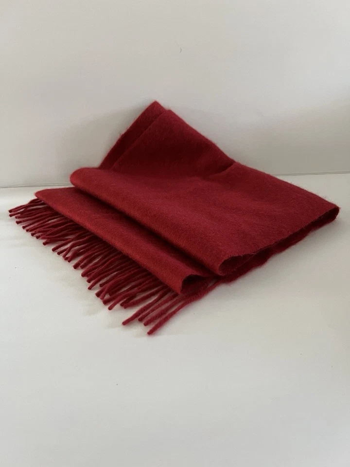 Bufanda Charter Club Luxury 100 % cachemir con flecos rojo escarlata Foto 2 de 4