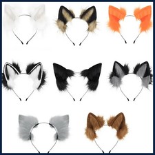 Halloween Anime Wolf Ears Headdress Handmade Adjustable Cosplay Hair Band