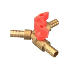 Brass Y Shaped Type 3 Way Split Hose Shut Off Ball Valve 3/8 Fitting Fuel Gas...
