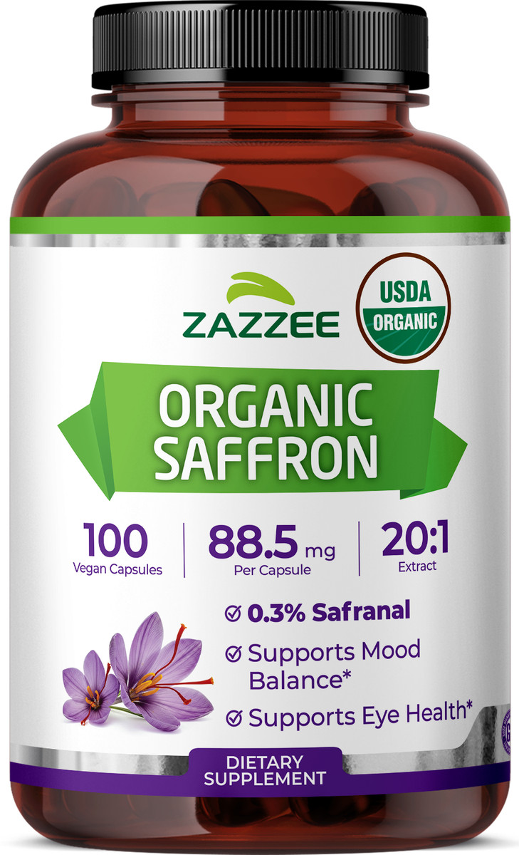 USDA Organic Saffron 20:1 Extract, 88.5 mg, 0.3% Safranal, 100
