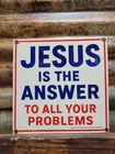VINTAGE JESUS PORCELAIN SIGN OLD BAPTIST CHURCH RELIGIOUS BIBLE BEAUMONT TX GOD