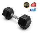 20 lb Rubber Hex Dumbbell Single Barbell Style Weight for Home Gym