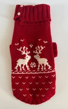 RARE Vintage RALPH LAUREN Red Rheindeer Turtleneck Dog Sweater Wool/Cashmere S/M