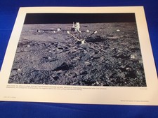 Apollo 12 vintage 14 x 11 print 1970 Deploying Experiments Package
