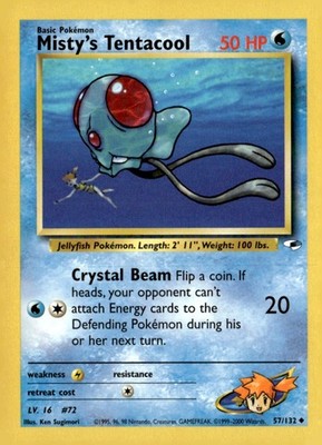 Misty's Tentacool (57) Uncommon Gym Heroes 057/132 LP