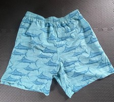 Hook  Tackle Swim Trunks Mens Sz Lg Lined Shorts All Over Sword Fish Print USA