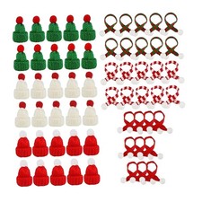 Mini Knit Hat and Scarf Set Tiny Santa Hats Decorative Party Supplies Xmas Decor