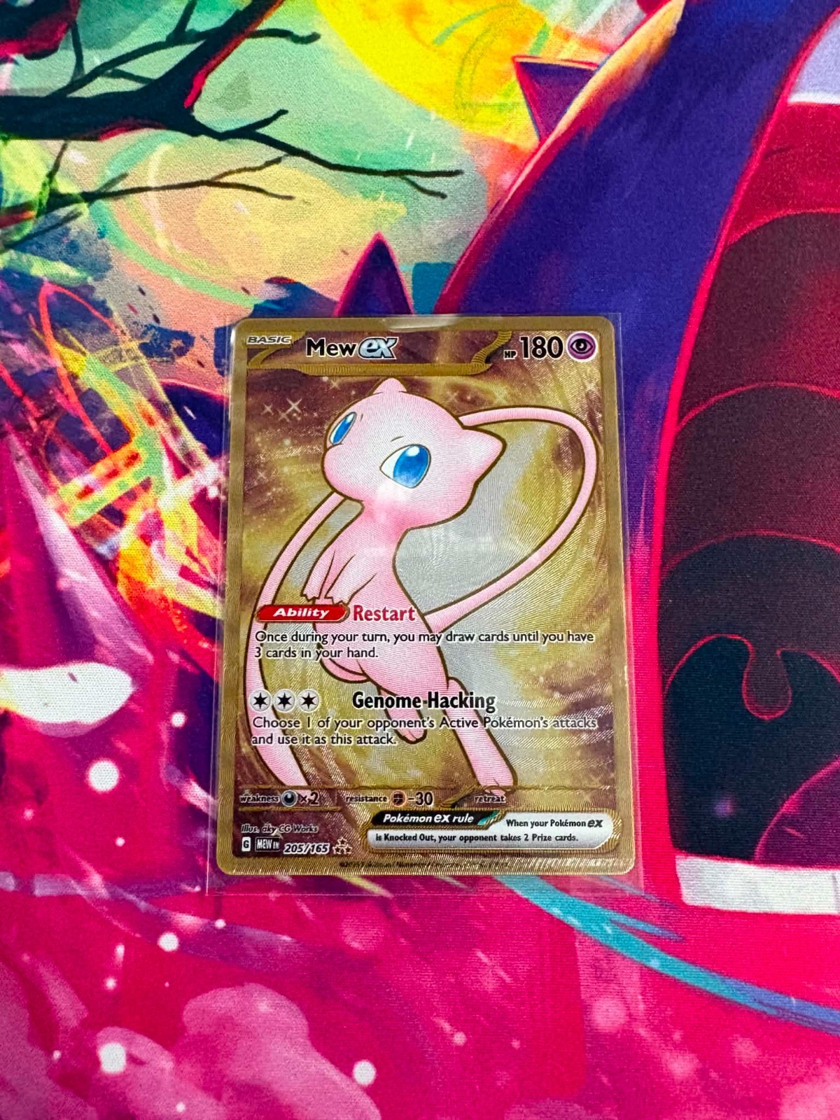Mew ex 205/165 Scarlet & Violet 151 Metal Card Promo Light Play Pokemon TCG