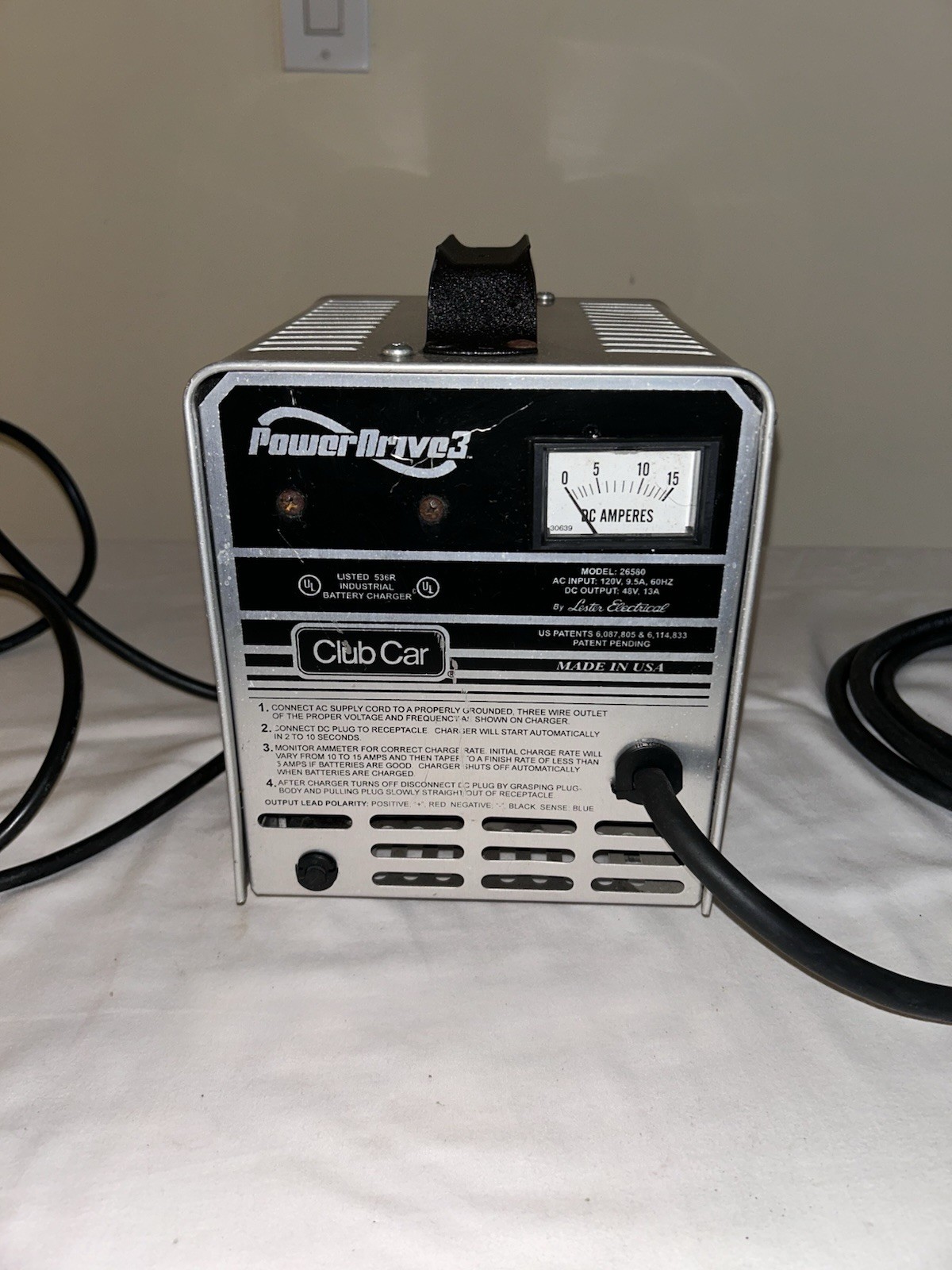 Club Car Power Drive 3 Golf Cart Battery Charger Model 26580