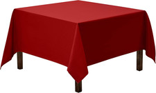 Square Tablecloth - 85 x 85 Inch Red Table Cloth for Large Square or Round Table